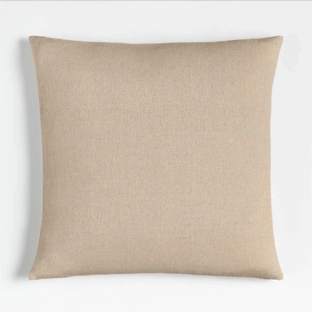 Crate & Barrel Selma Wool Blend Stripe Light Grey 23x23 Throw Pillow Cover